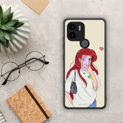 Θήκη Xiaomi Redmi A1+ / A2+ Walking Mermaid από τη Smartfits με σχέδιο στο πίσω μέρος και μαύρο περίβλημα | Xiaomi Redmi A1+ / A2+ Walking Mermaid Case with Colorful Back and Black Bezels