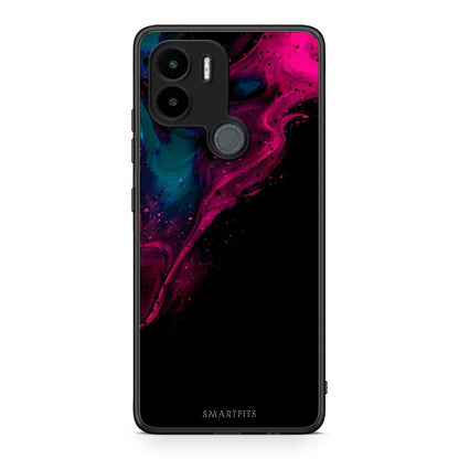 Θήκη Xiaomi Redmi A1+ / A2+ Watercolor Pink Black από τη Smartfits με σχέδιο στο πίσω μέρος και μαύρο περίβλημα | Xiaomi Redmi A1+ / A2+ Watercolor Pink Black Case with Colorful Back and Black Bezels