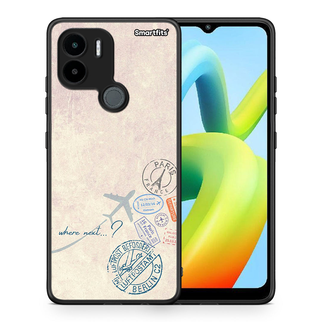 Θήκη Xiaomi Redmi A1+ / A2+ Where Next από τη Smartfits με σχέδιο στο πίσω μέρος και μαύρο περίβλημα | Xiaomi Redmi A1+ / A2+ Where Next Case with Colorful Back and Black Bezels