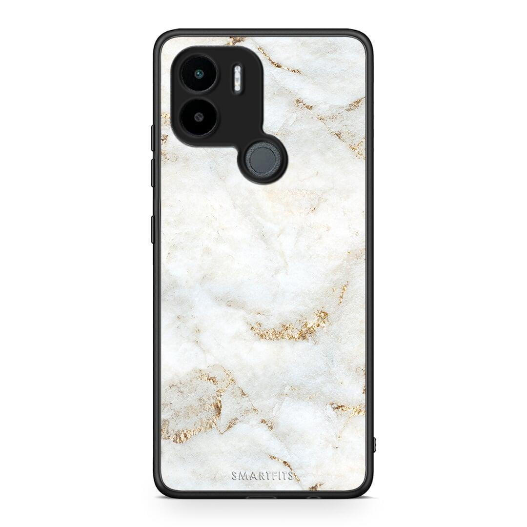 Θήκη Xiaomi Redmi A1+ / A2+ White Gold Marble από τη Smartfits με σχέδιο στο πίσω μέρος και μαύρο περίβλημα | Xiaomi Redmi A1+ / A2+ White Gold Marble Case with Colorful Back and Black Bezels