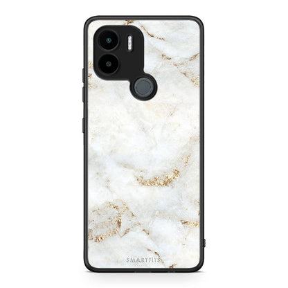 Θήκη Xiaomi Redmi A1+ / A2+ White Gold Marble από τη Smartfits με σχέδιο στο πίσω μέρος και μαύρο περίβλημα | Xiaomi Redmi A1+ / A2+ White Gold Marble Case with Colorful Back and Black Bezels