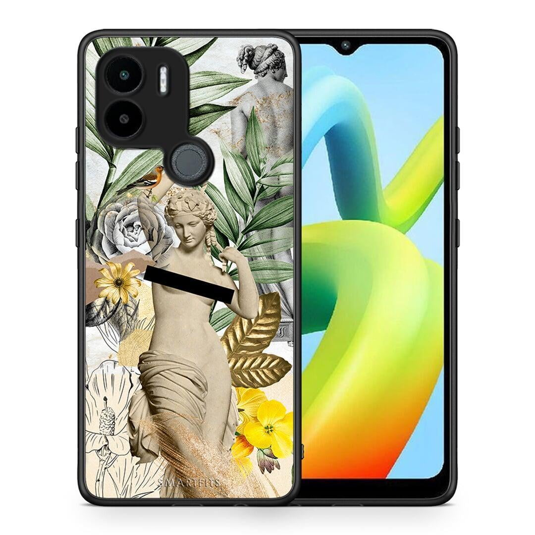 Θήκη Xiaomi Redmi A1+ / A2+ Woman Statue από τη Smartfits με σχέδιο στο πίσω μέρος και μαύρο περίβλημα | Xiaomi Redmi A1+ / A2+ Woman Statue Case with Colorful Back and Black Bezels