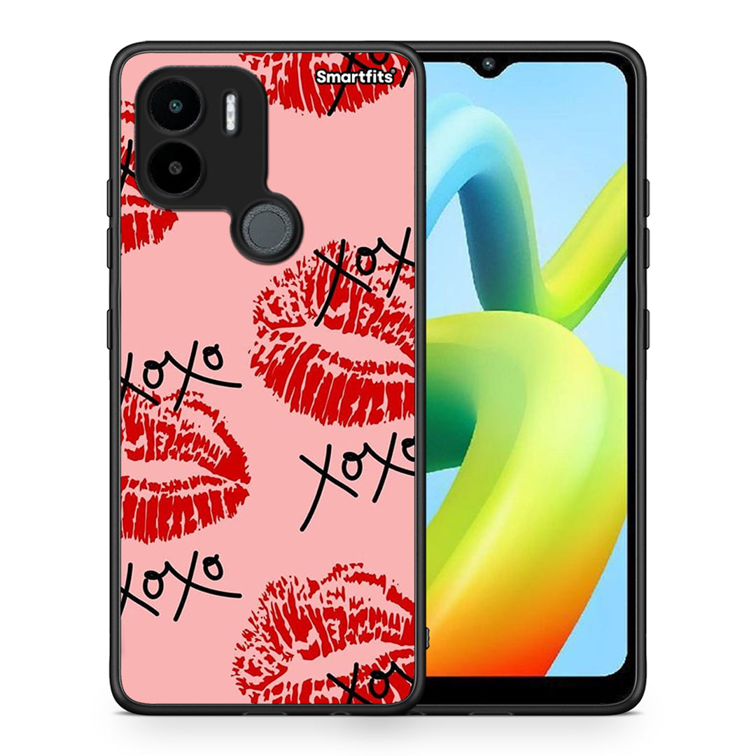 Θήκη Xiaomi Redmi A1+ / A2+ XOXO Lips από τη Smartfits με σχέδιο στο πίσω μέρος και μαύρο περίβλημα | Xiaomi Redmi A1+ / A2+ XOXO Lips Case with Colorful Back and Black Bezels