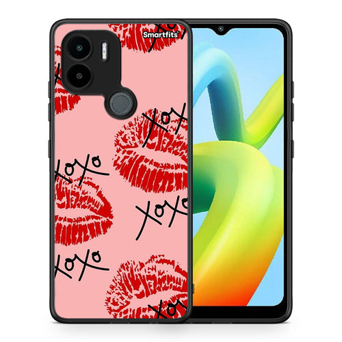 Θήκη Xiaomi Redmi A1+ / A2+ XOXO Lips από τη Smartfits με σχέδιο στο πίσω μέρος και μαύρο περίβλημα | Xiaomi Redmi A1+ / A2+ XOXO Lips Case with Colorful Back and Black Bezels