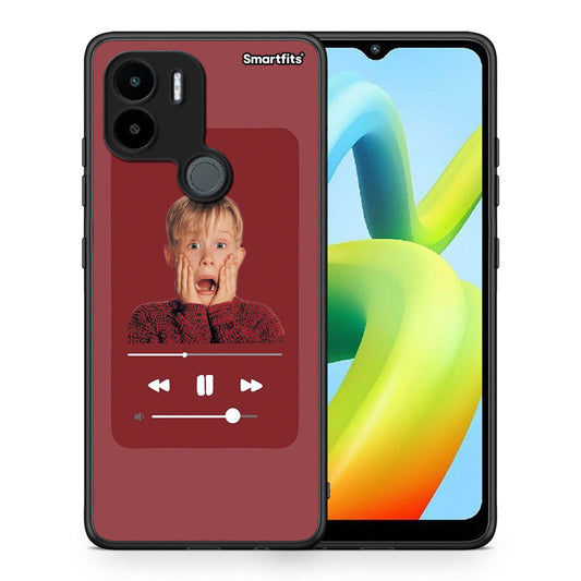 Θήκη Xiaomi Redmi A1+ / A2+ Xmas Alone Music από τη Smartfits με σχέδιο στο πίσω μέρος και μαύρο περίβλημα | Xiaomi Redmi A1+ / A2+ Xmas Alone Music Case with Colorful Back and Black Bezels