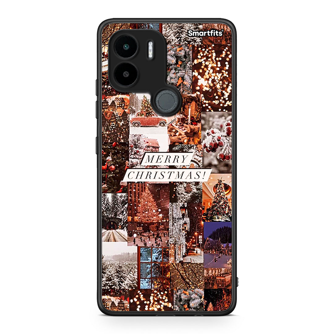 Θήκη Xiaomi Redmi A1+ / A2+ Xmas Collage από τη Smartfits με σχέδιο στο πίσω μέρος και μαύρο περίβλημα | Xiaomi Redmi A1+ / A2+ Xmas Collage Case with Colorful Back and Black Bezels