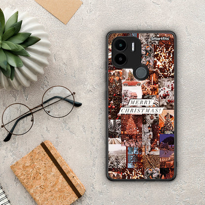 Θήκη Xiaomi Redmi A1+ / A2+ Xmas Collage από τη Smartfits με σχέδιο στο πίσω μέρος και μαύρο περίβλημα | Xiaomi Redmi A1+ / A2+ Xmas Collage Case with Colorful Back and Black Bezels