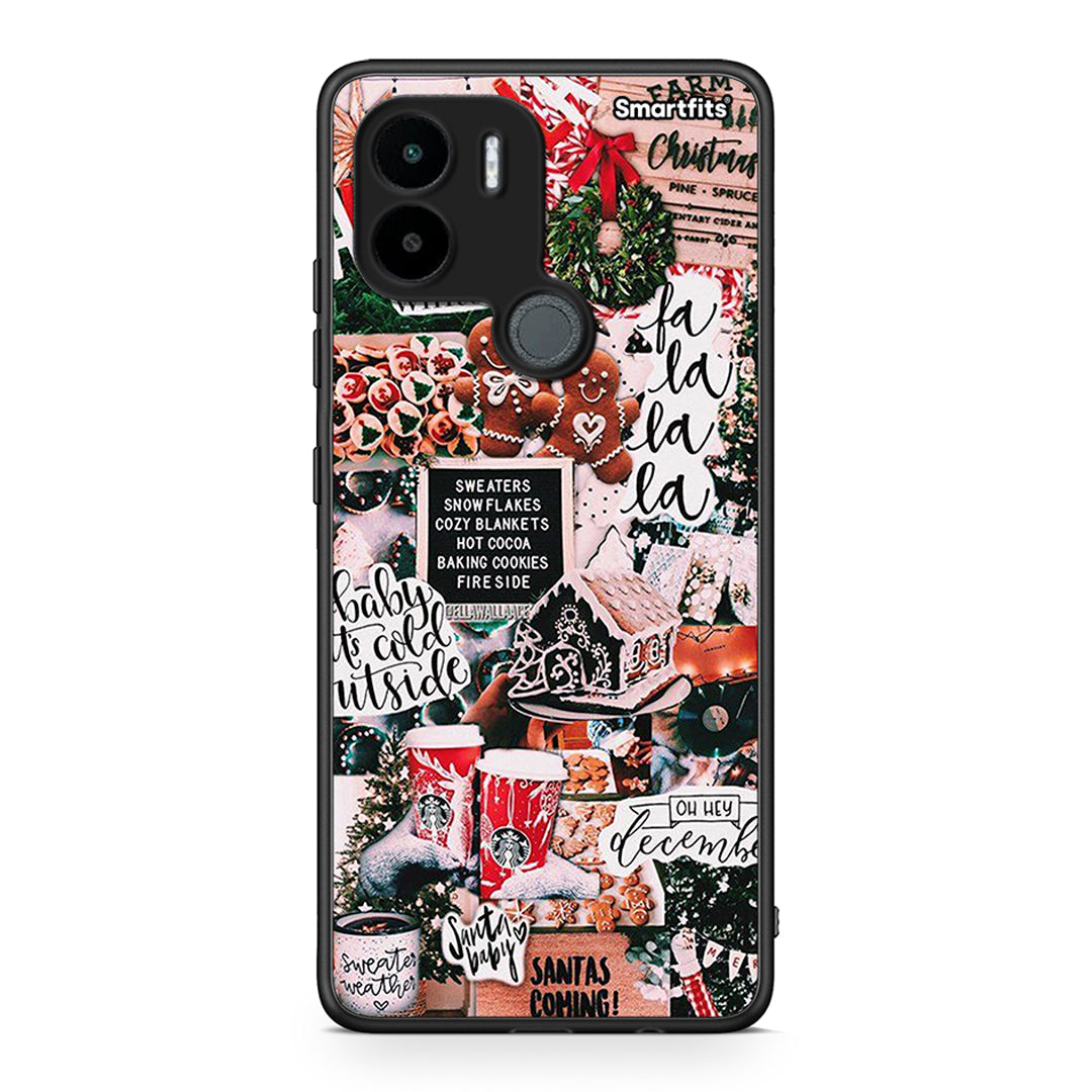 Θήκη Xiaomi Redmi A1+ / A2+ Xmas Habbits από τη Smartfits με σχέδιο στο πίσω μέρος και μαύρο περίβλημα | Xiaomi Redmi A1+ / A2+ Xmas Habbits Case with Colorful Back and Black Bezels