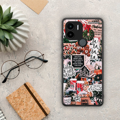 Θήκη Xiaomi Redmi A1+ / A2+ Xmas Habbits από τη Smartfits με σχέδιο στο πίσω μέρος και μαύρο περίβλημα | Xiaomi Redmi A1+ / A2+ Xmas Habbits Case with Colorful Back and Black Bezels