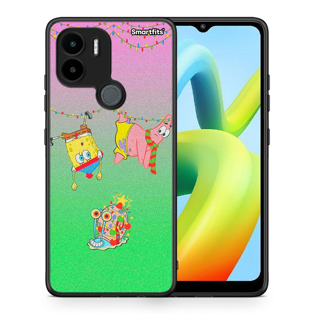 Θήκη Xiaomi Redmi A1+ / A2+ Xmas Lights από τη Smartfits με σχέδιο στο πίσω μέρος και μαύρο περίβλημα | Xiaomi Redmi A1+ / A2+ Xmas Lights Case with Colorful Back and Black Bezels