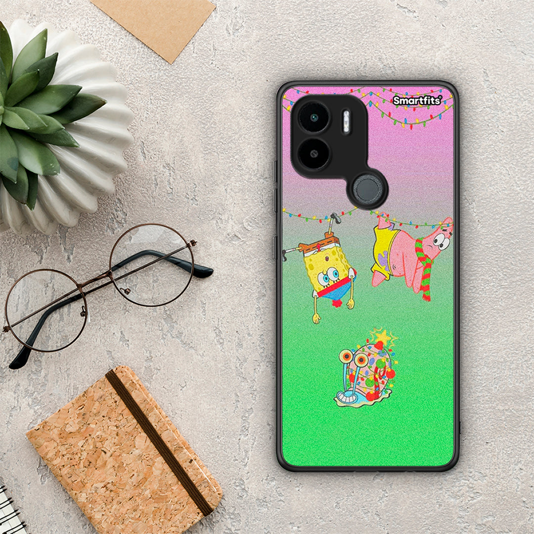 Θήκη Xiaomi Redmi A1+ / A2+ Xmas Lights από τη Smartfits με σχέδιο στο πίσω μέρος και μαύρο περίβλημα | Xiaomi Redmi A1+ / A2+ Xmas Lights Case with Colorful Back and Black Bezels