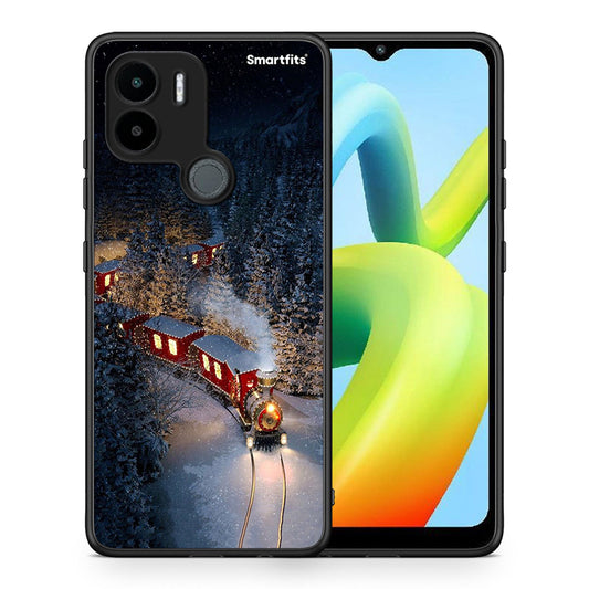 Θήκη Xiaomi Redmi A1+ / A2+ Xmas Train από τη Smartfits με σχέδιο στο πίσω μέρος και μαύρο περίβλημα | Xiaomi Redmi A1+ / A2+ Xmas Train Case with Colorful Back and Black Bezels