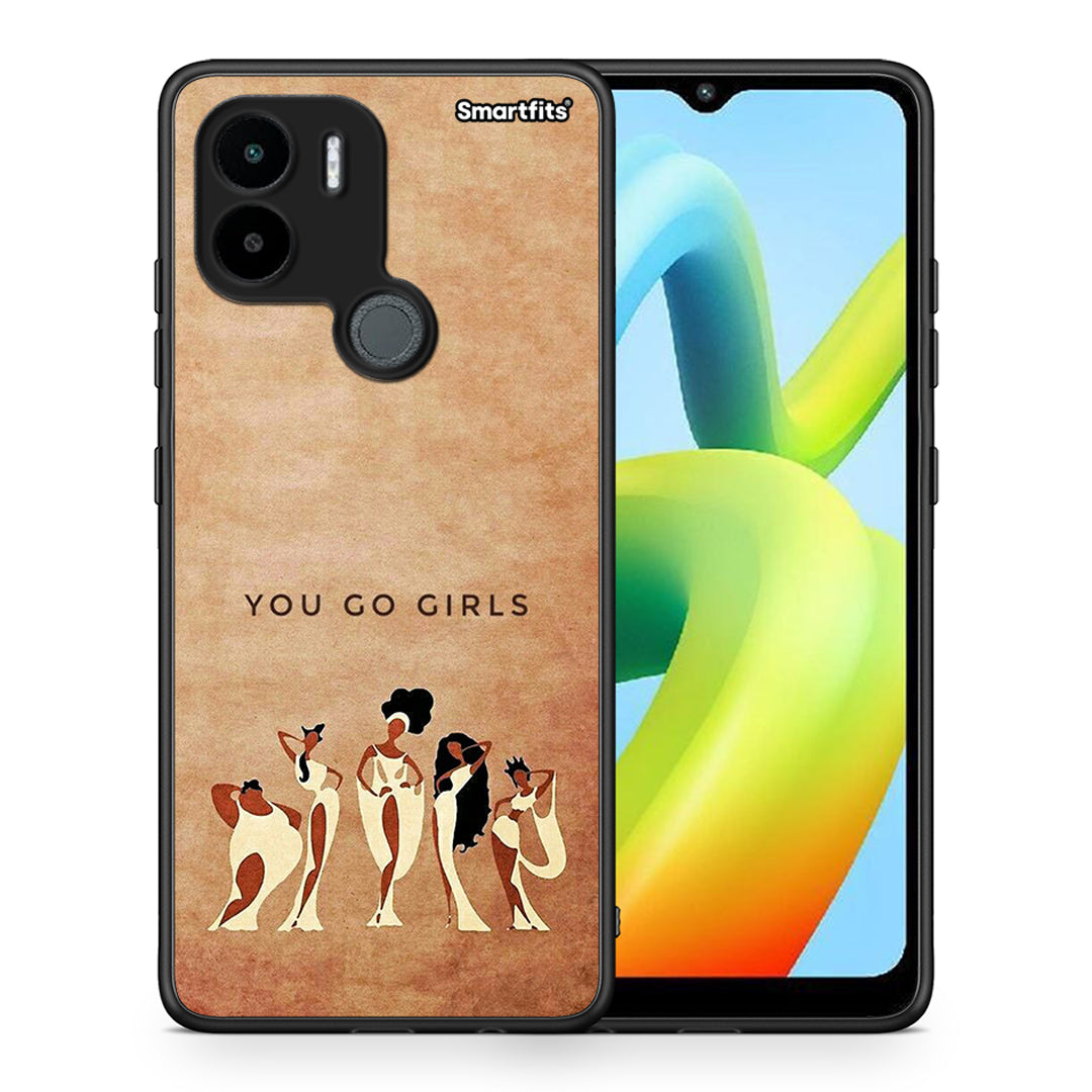 Θήκη Xiaomi Redmi A1+ / A2+ You Go Girl από τη Smartfits με σχέδιο στο πίσω μέρος και μαύρο περίβλημα | Xiaomi Redmi A1+ / A2+ You Go Girl Case with Colorful Back and Black Bezels