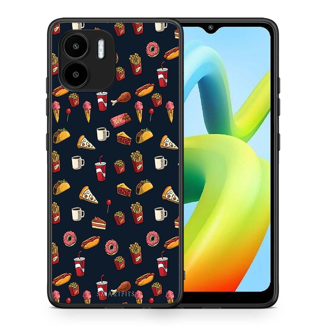 Θήκη Xiaomi Redmi A1 / A2 Random Hungry από τη Smartfits με σχέδιο στο πίσω μέρος και μαύρο περίβλημα | Xiaomi Redmi A1 / A2 Random Hungry Case with Colorful Back and Black Bezels