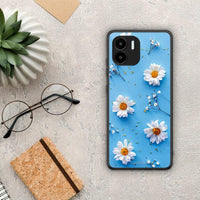 Thumbnail for Θήκη Xiaomi Redmi A1 / A2 Real Daisies από τη Smartfits με σχέδιο στο πίσω μέρος και μαύρο περίβλημα | Xiaomi Redmi A1 / A2 Real Daisies Case with Colorful Back and Black Bezels