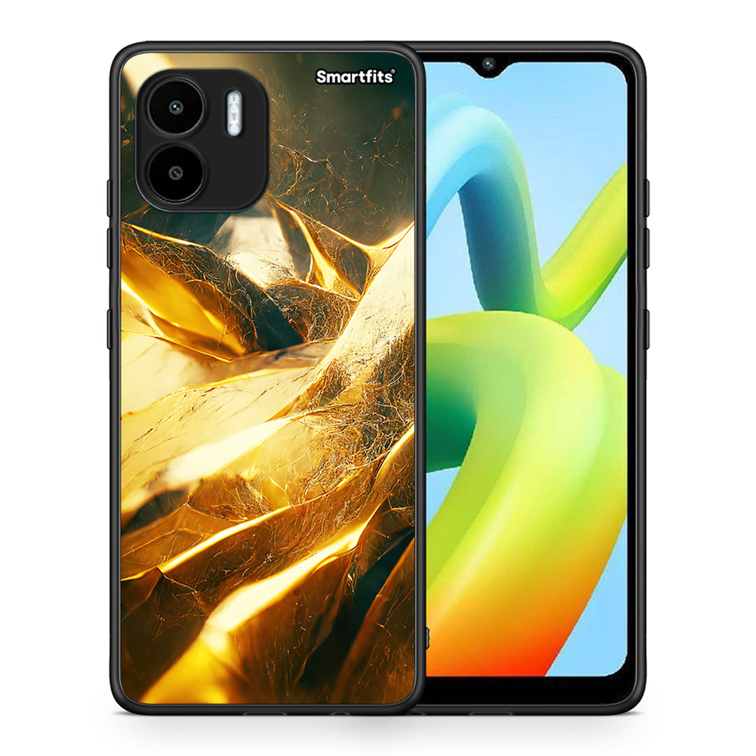 Θήκη Xiaomi Redmi A1 / A2 Real Gold από τη Smartfits με σχέδιο στο πίσω μέρος και μαύρο περίβλημα | Xiaomi Redmi A1 / A2 Real Gold Case with Colorful Back and Black Bezels