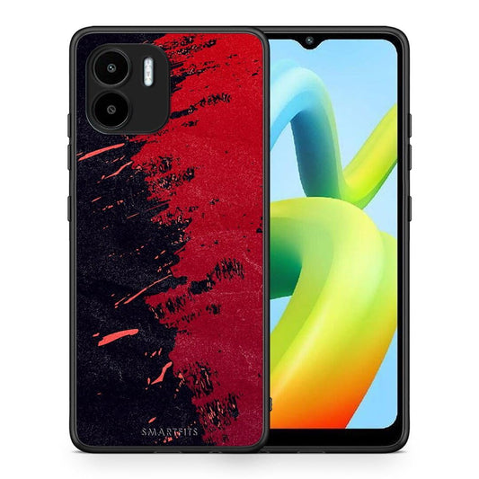 Θήκη Xiaomi Redmi A1 / A2 Red Paint από τη Smartfits με σχέδιο στο πίσω μέρος και μαύρο περίβλημα | Xiaomi Redmi A1 / A2 Red Paint Case with Colorful Back and Black Bezels