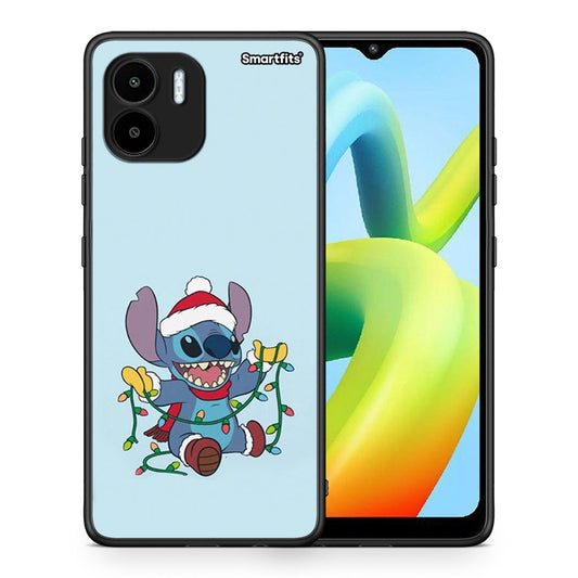 Θήκη Xiaomi Redmi A1 / A2 Santa Stich από τη Smartfits με σχέδιο στο πίσω μέρος και μαύρο περίβλημα | Xiaomi Redmi A1 / A2 Santa Stich Case with Colorful Back and Black Bezels