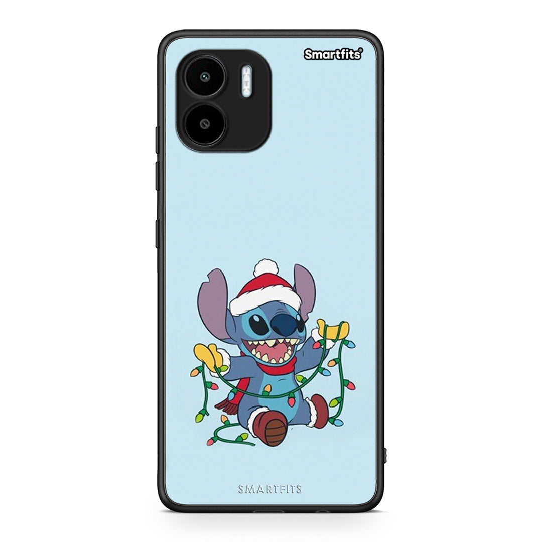 Θήκη Xiaomi Redmi A1 / A2 Santa Stich από τη Smartfits με σχέδιο στο πίσω μέρος και μαύρο περίβλημα | Xiaomi Redmi A1 / A2 Santa Stich Case with Colorful Back and Black Bezels