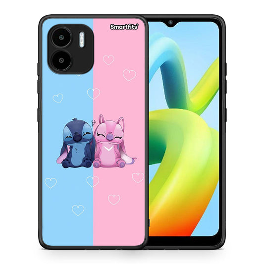 Θήκη Xiaomi Redmi A1 / A2 Stitch And Angel από τη Smartfits με σχέδιο στο πίσω μέρος και μαύρο περίβλημα | Xiaomi Redmi A1 / A2 Stitch And Angel Case with Colorful Back and Black Bezels