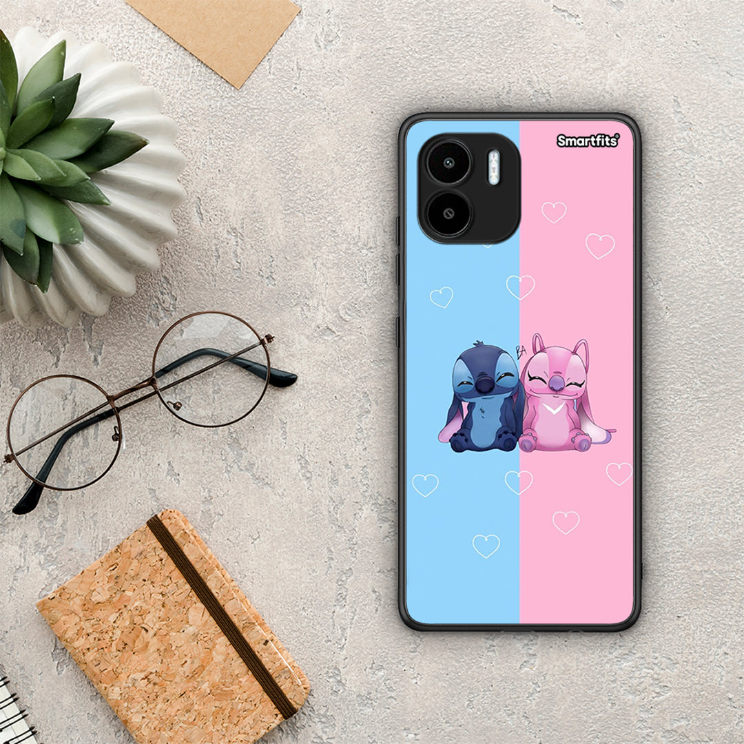 Θήκη Xiaomi Redmi A1 / A2 Stitch And Angel από τη Smartfits με σχέδιο στο πίσω μέρος και μαύρο περίβλημα | Xiaomi Redmi A1 / A2 Stitch And Angel Case with Colorful Back and Black Bezels
