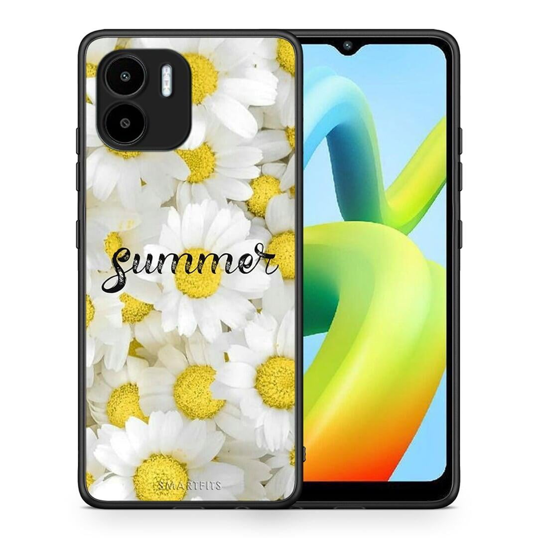 Θήκη Xiaomi Redmi A1 / A2 Summer Daisies από τη Smartfits με σχέδιο στο πίσω μέρος και μαύρο περίβλημα | Xiaomi Redmi A1 / A2 Summer Daisies Case with Colorful Back and Black Bezels