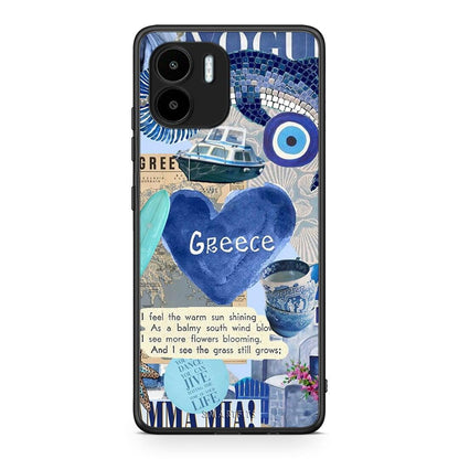 Θήκη Xiaomi Redmi A1 / A2 Summer In Greece από τη Smartfits με σχέδιο στο πίσω μέρος και μαύρο περίβλημα | Xiaomi Redmi A1 / A2 Summer In Greece Case with Colorful Back and Black Bezels