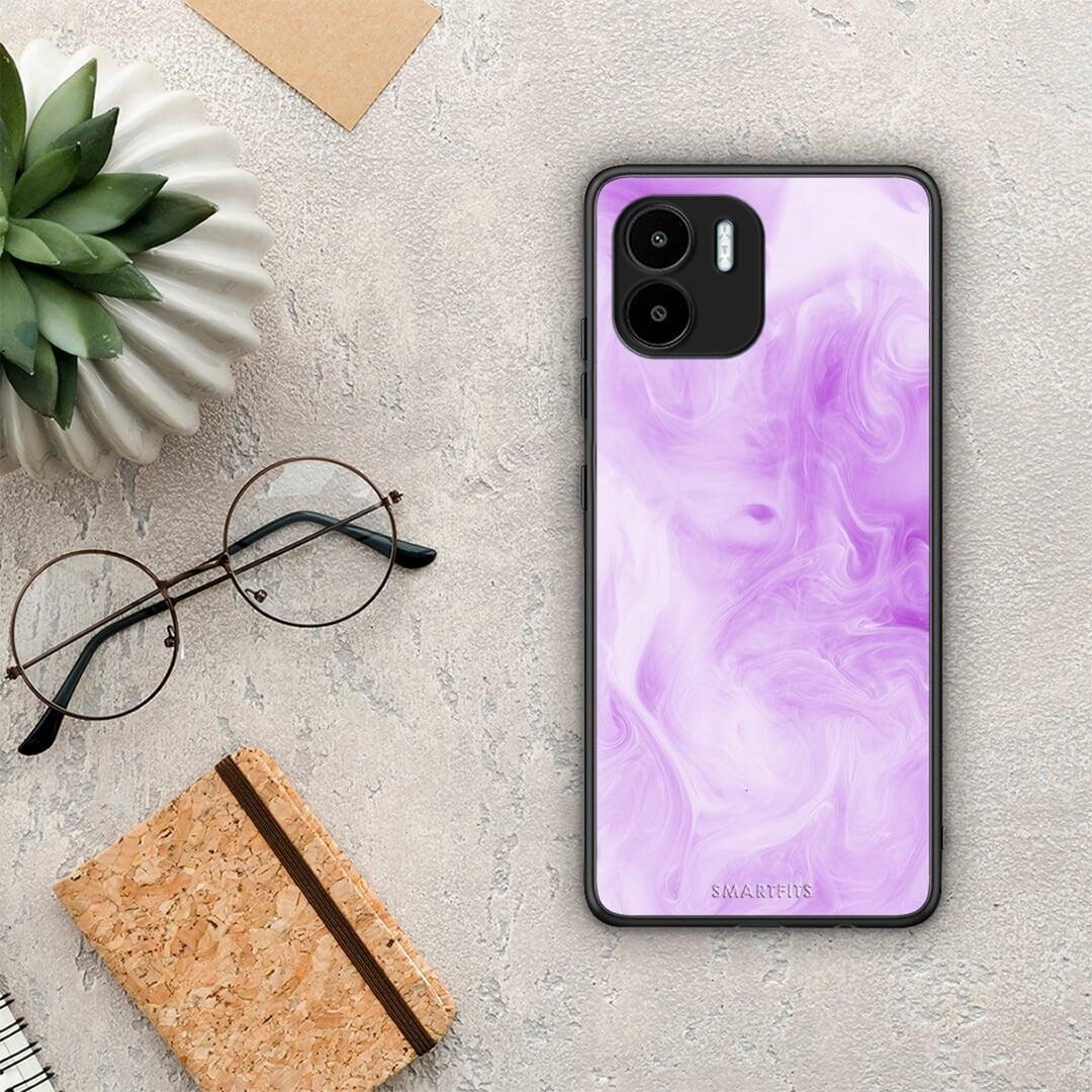 Θήκη Xiaomi Redmi A1 / A2 Watercolor Lavender από τη Smartfits με σχέδιο στο πίσω μέρος και μαύρο περίβλημα | Xiaomi Redmi A1 / A2 Watercolor Lavender Case with Colorful Back and Black Bezels
