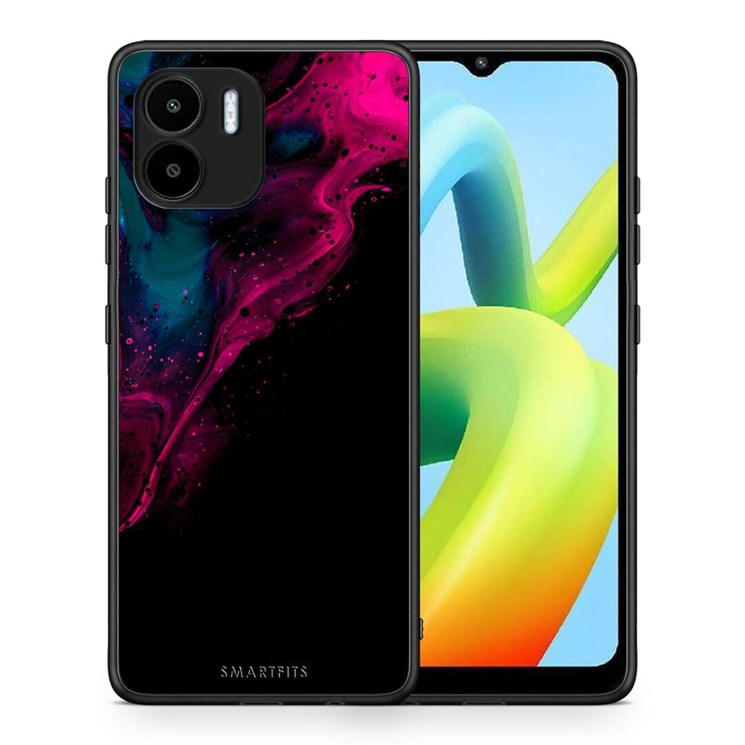 Θήκη Xiaomi Redmi A1 / A2 Watercolor Pink Black από τη Smartfits με σχέδιο στο πίσω μέρος και μαύρο περίβλημα | Xiaomi Redmi A1 / A2 Watercolor Pink Black Case with Colorful Back and Black Bezels
