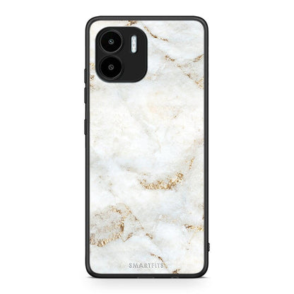 Θήκη Xiaomi Redmi A1 / A2 White Gold Marble από τη Smartfits με σχέδιο στο πίσω μέρος και μαύρο περίβλημα | Xiaomi Redmi A1 / A2 White Gold Marble Case with Colorful Back and Black Bezels