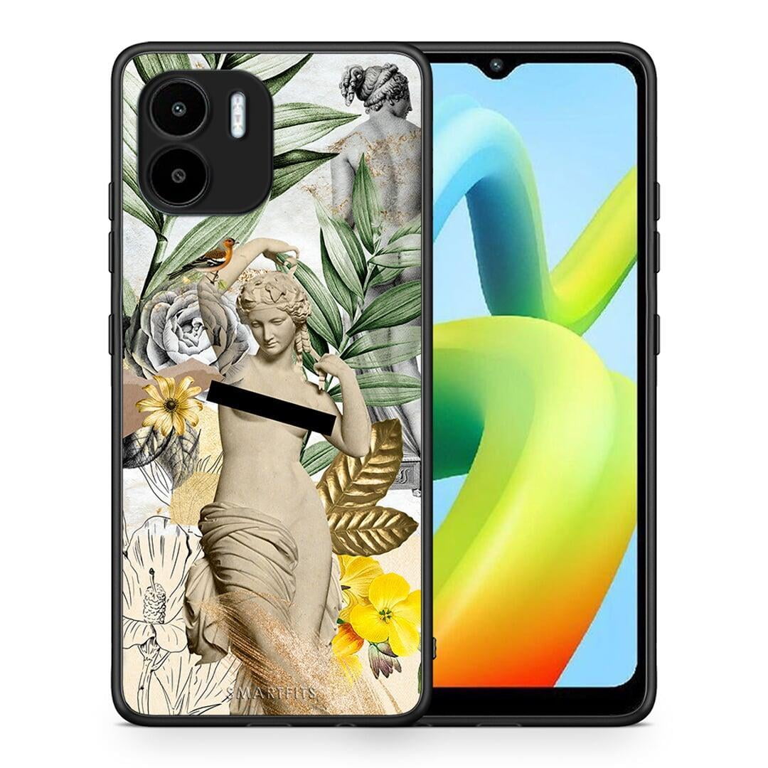 Θήκη Xiaomi Redmi A1 / A2 Woman Statue από τη Smartfits με σχέδιο στο πίσω μέρος και μαύρο περίβλημα | Xiaomi Redmi A1 / A2 Woman Statue Case with Colorful Back and Black Bezels