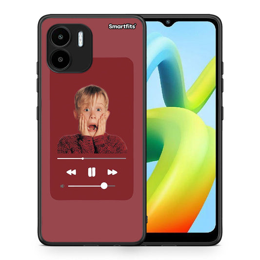 Θήκη Xiaomi Redmi A1 / A2 Xmas Alone Music από τη Smartfits με σχέδιο στο πίσω μέρος και μαύρο περίβλημα | Xiaomi Redmi A1 / A2 Xmas Alone Music Case with Colorful Back and Black Bezels