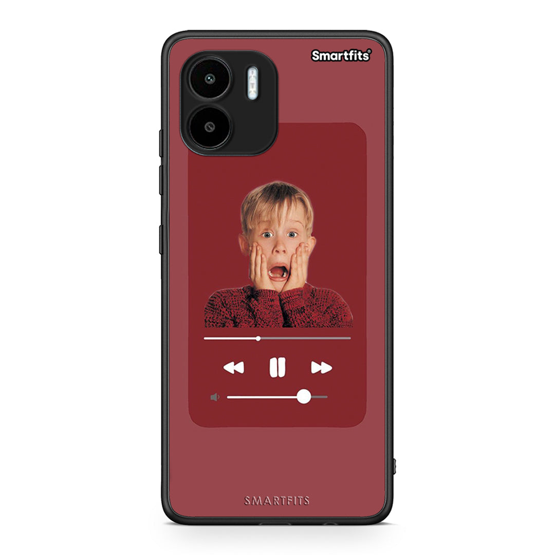 Θήκη Xiaomi Redmi A1 / A2 Xmas Alone Music από τη Smartfits με σχέδιο στο πίσω μέρος και μαύρο περίβλημα | Xiaomi Redmi A1 / A2 Xmas Alone Music Case with Colorful Back and Black Bezels