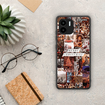Θήκη Xiaomi Redmi A1 / A2 Xmas Collage από τη Smartfits με σχέδιο στο πίσω μέρος και μαύρο περίβλημα | Xiaomi Redmi A1 / A2 Xmas Collage Case with Colorful Back and Black Bezels