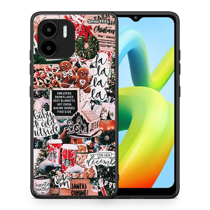Θήκη Xiaomi Redmi A1 / A2 Xmas Habbits από τη Smartfits με σχέδιο στο πίσω μέρος και μαύρο περίβλημα | Xiaomi Redmi A1 / A2 Xmas Habbits Case with Colorful Back and Black Bezels