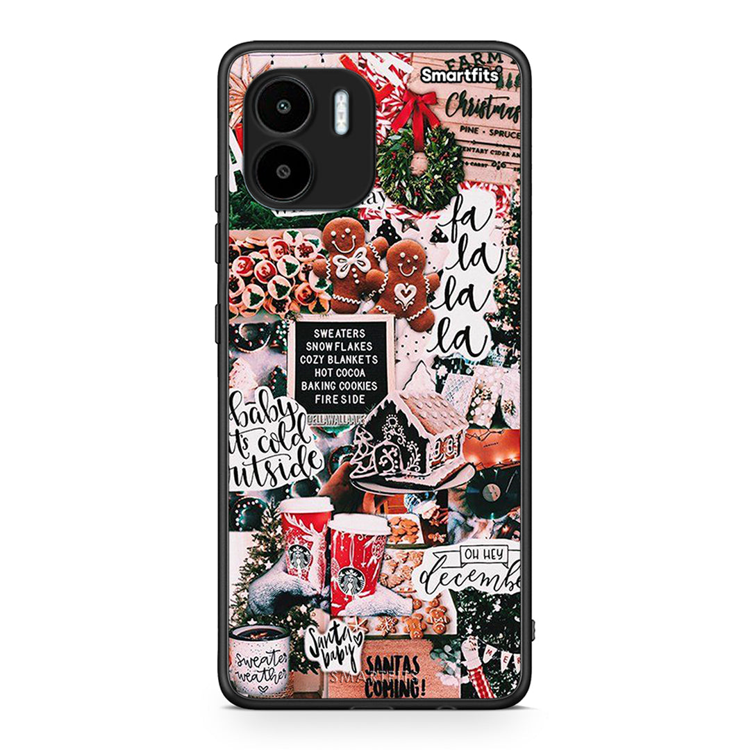 Θήκη Xiaomi Redmi A1 / A2 Xmas Habbits από τη Smartfits με σχέδιο στο πίσω μέρος και μαύρο περίβλημα | Xiaomi Redmi A1 / A2 Xmas Habbits Case with Colorful Back and Black Bezels