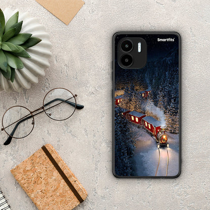 Θήκη Xiaomi Redmi A1 / A2 Xmas Train από τη Smartfits με σχέδιο στο πίσω μέρος και μαύρο περίβλημα | Xiaomi Redmi A1 / A2 Xmas Train Case with Colorful Back and Black Bezels