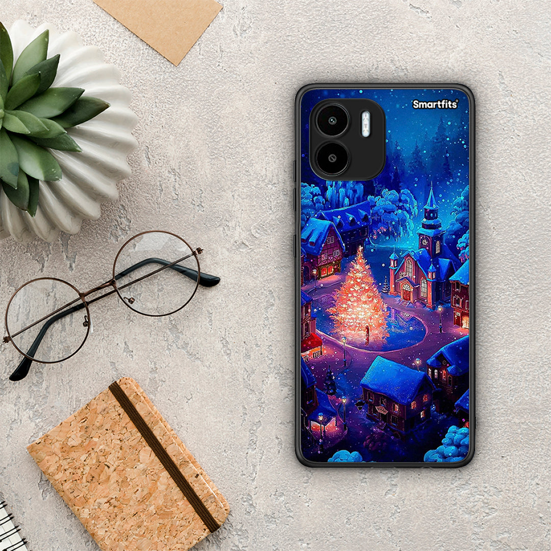 Θήκη Xiaomi Redmi A1 / A2 Xmas Village από τη Smartfits με σχέδιο στο πίσω μέρος και μαύρο περίβλημα | Xiaomi Redmi A1 / A2 Xmas Village Case with Colorful Back and Black Bezels