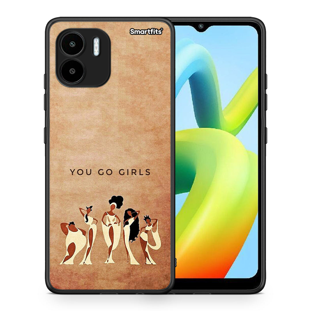 Θήκη Xiaomi Redmi A1 / A2 You Go Girl από τη Smartfits με σχέδιο στο πίσω μέρος και μαύρο περίβλημα | Xiaomi Redmi A1 / A2 You Go Girl Case with Colorful Back and Black Bezels