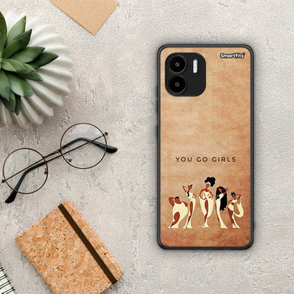 Θήκη Xiaomi Redmi A1 / A2 You Go Girl από τη Smartfits με σχέδιο στο πίσω μέρος και μαύρο περίβλημα | Xiaomi Redmi A1 / A2 You Go Girl Case with Colorful Back and Black Bezels