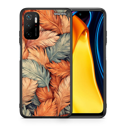 Θήκη Xiaomi Poco M3 Pro Autumn Leaves από τη Smartfits με σχέδιο στο πίσω μέρος και μαύρο περίβλημα | Xiaomi Poco M3 Pro Autumn Leaves case with colorful back and black bezels