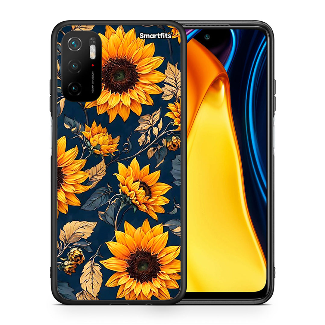 Θήκη Xiaomi Redmi Note 10 5G Autumn Sunflowers από τη Smartfits με σχέδιο στο πίσω μέρος και μαύρο περίβλημα | Xiaomi Redmi Note 10 5G Autumn Sunflowers case with colorful back and black bezels