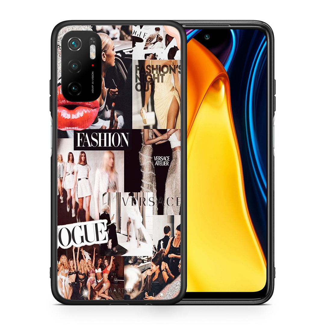 Θήκη Αγίου Βαλεντίνου Xiaomi Poco M3 Pro Collage Fashion από τη Smartfits με σχέδιο στο πίσω μέρος και μαύρο περίβλημα | Xiaomi Poco M3 Pro Collage Fashion case with colorful back and black bezels