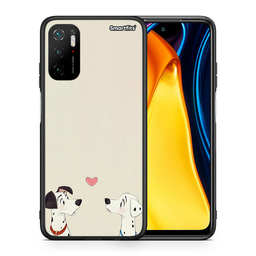 Θήκη Xiaomi Redmi Note 10 5G/Poco M3 Pro Dalmatians Love από τη Smartfits με σχέδιο στο πίσω μέρος και μαύρο περίβλημα | Xiaomi Redmi Note 10 5G/Poco M3 Pro Dalmatians Love case with colorful back and black bezels