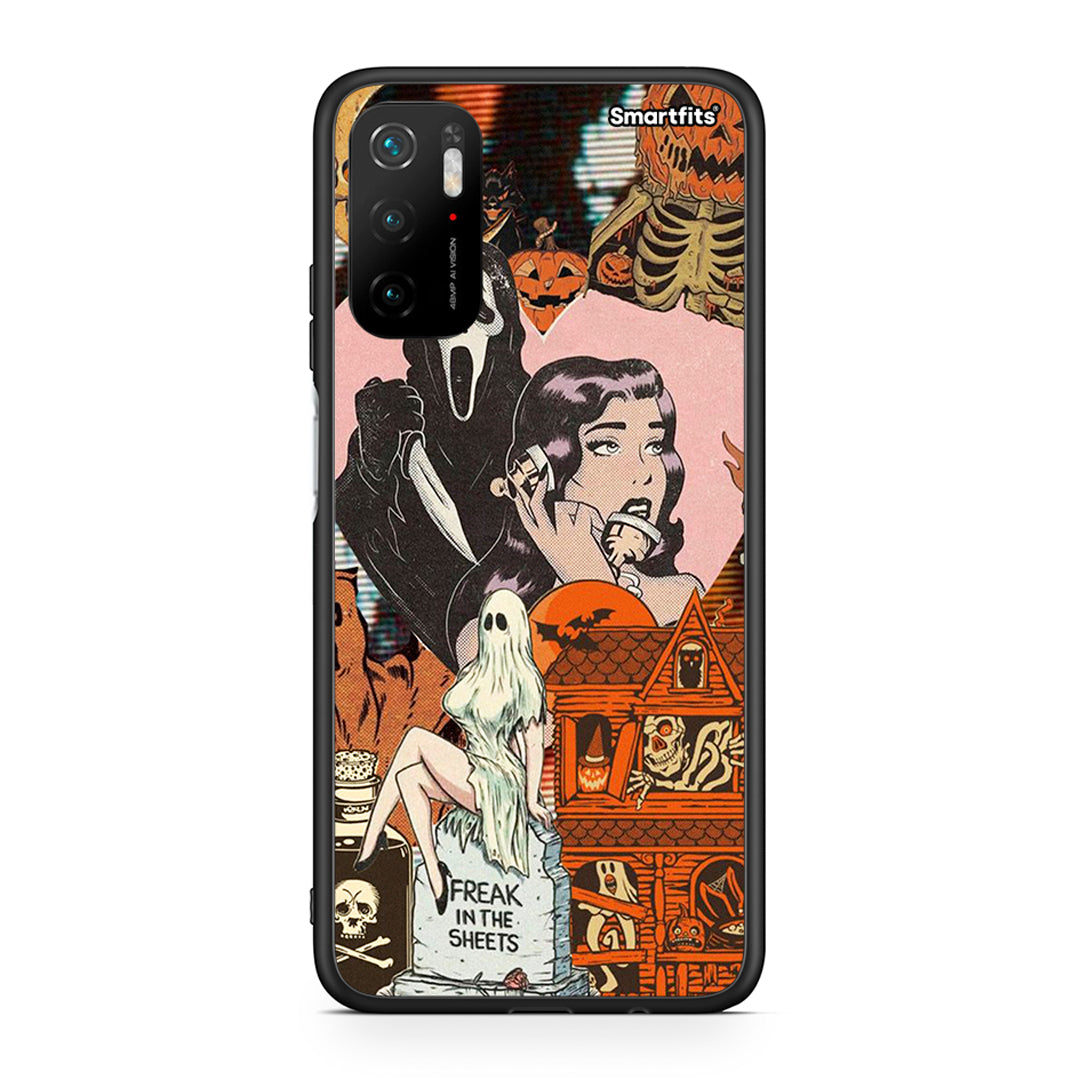 Xiaomi Redmi Note 10 5G Halloween Collage Θήκη από τη Smartfits με σχέδιο στο πίσω μέρος και μαύρο περίβλημα | Smartphone case with colorful back and black bezels by Smartfits