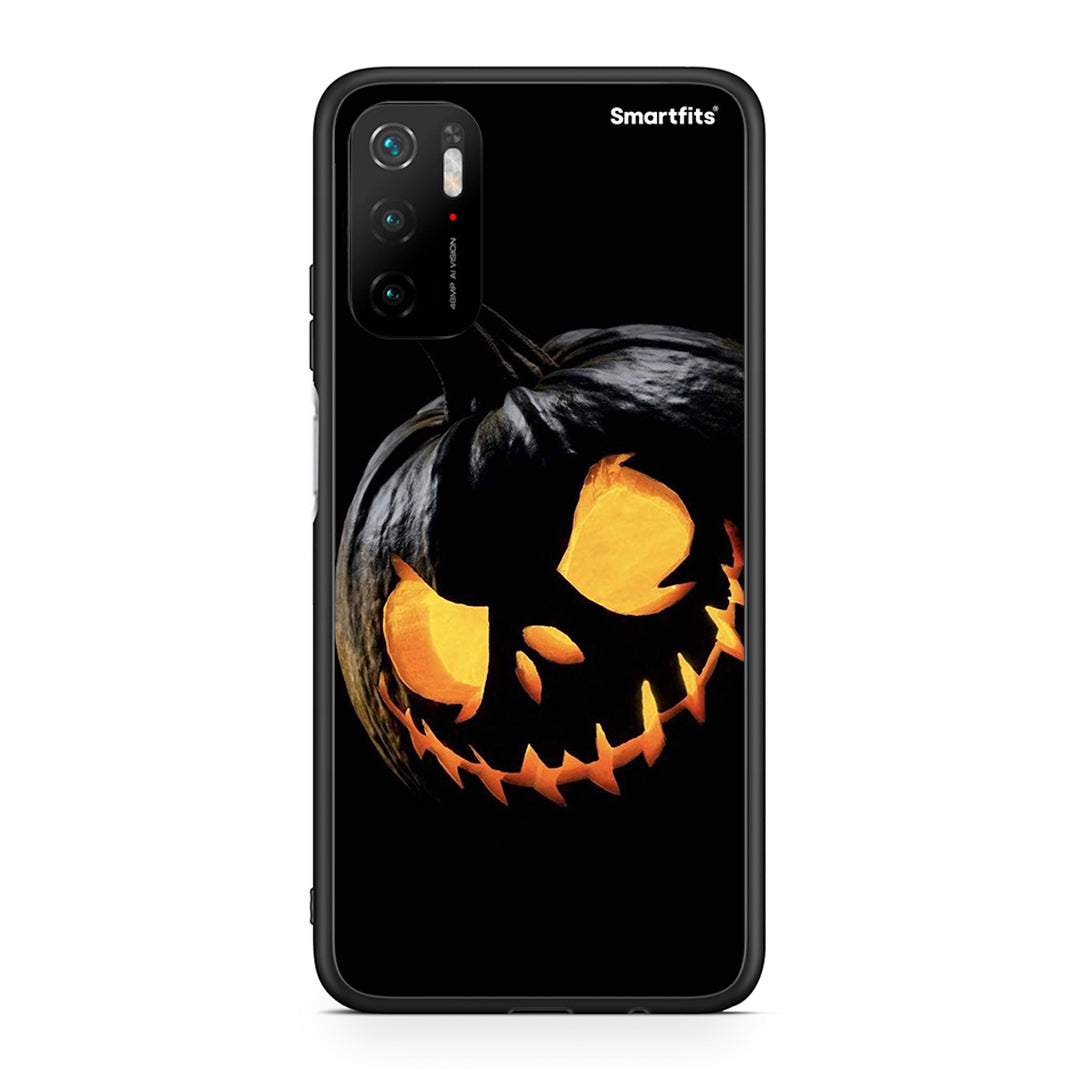 Xiaomi Redmi Note 10 5G Halloween Scary Pumpkin Θήκη από τη Smartfits με σχέδιο στο πίσω μέρος και μαύρο περίβλημα | Smartphone case with colorful back and black bezels by Smartfits