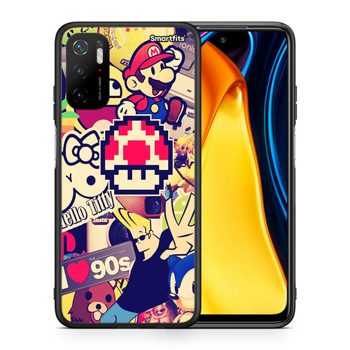 Θήκη Xiaomi Redmi Note 10 5G/Poco M3 Pro Love The 90s από τη Smartfits με σχέδιο στο πίσω μέρος και μαύρο περίβλημα | Xiaomi Redmi Note 10 5G/Poco M3 Pro Love The 90s case with colorful back and black bezels