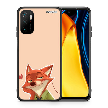 Θήκη Xiaomi Redmi Note 10 5G/Poco M3 Pro Nick Wilde And Judy Hopps Love 1 από τη Smartfits με σχέδιο στο πίσω μέρος και μαύρο περίβλημα | Xiaomi Redmi Note 10 5G/Poco M3 Pro Nick Wilde And Judy Hopps Love 1 case with colorful back and black bezels