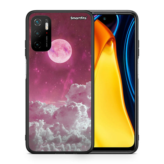 Θήκη Xiaomi Poco M3 Pro Pink Moon από τη Smartfits με σχέδιο στο πίσω μέρος και μαύρο περίβλημα | Xiaomi Poco M3 Pro Pink Moon case with colorful back and black bezels