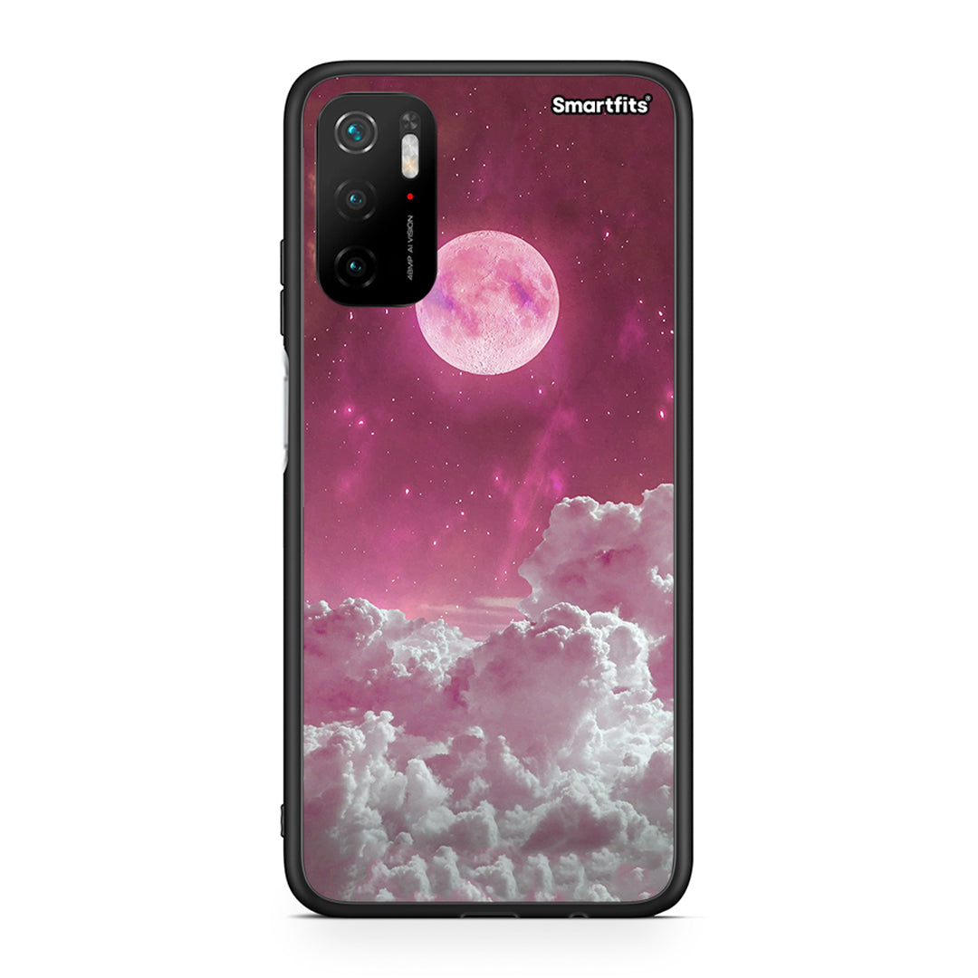 Xiaomi Redmi Note 10 5G Pink Moon Θήκη από τη Smartfits με σχέδιο στο πίσω μέρος και μαύρο περίβλημα | Smartphone case with colorful back and black bezels by Smartfits